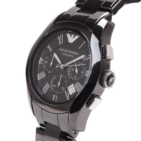 美しい白【新品】セラミカEMPORIO ARMANIメンズ腕時計43㎜ クォーツ