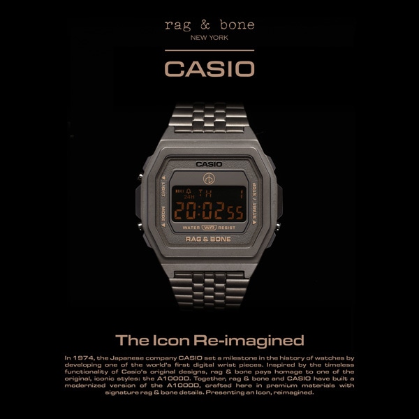 【CASIO】rag & bone × CASIO コラボレーションモデル　A1000RCG-8BJR クォーツ　ユニセックス
