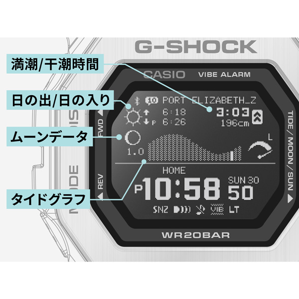 G-SHOCK》G-LIDE GBX-100TT-8JF Bluetooth クオーツ メンズの通販