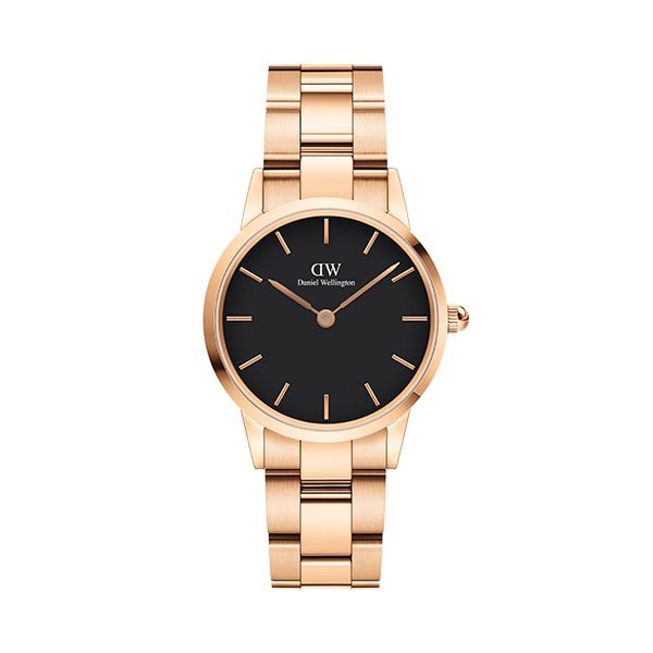 Daniel Wellington _jGEEFg ICONIC LINK 28mm Rose Gold Black rv fB[X DW00100214