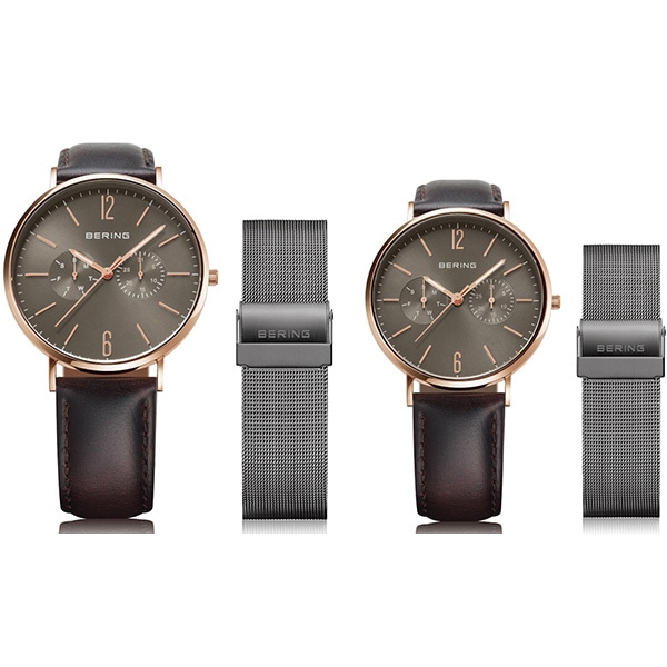 BERING ペアウォッチ Changes 14240-369/14236-369 日本限定モデル 替えベルト付きアイアンマン8ラップ TW5M54600 クォーツ ユニセックス EC限定セット