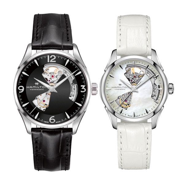 HAMILTON ペアウォッチ JAZZ MASTER OPEN HEART H32705731/H32215890自動巻 EC限定セット