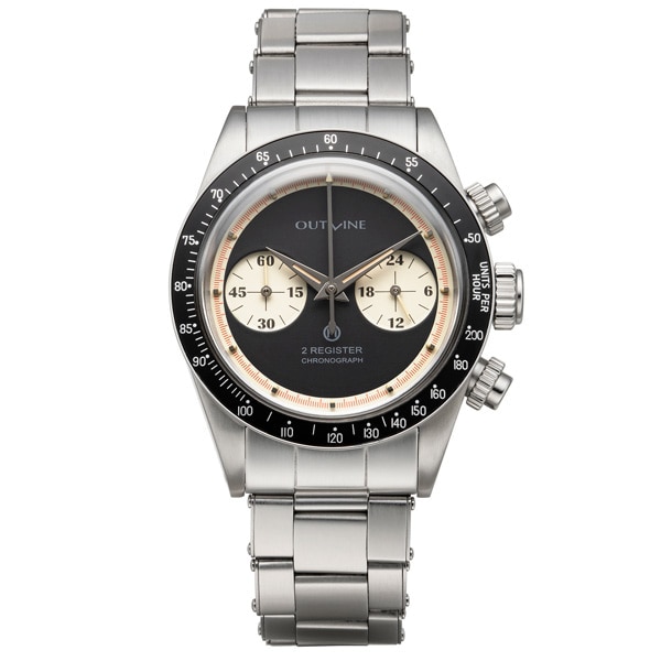 OUTLINE アウトライン×チックタック 2レジスタークロノ YK20232-2BK ブラック チックタック専売モデル クォーツ