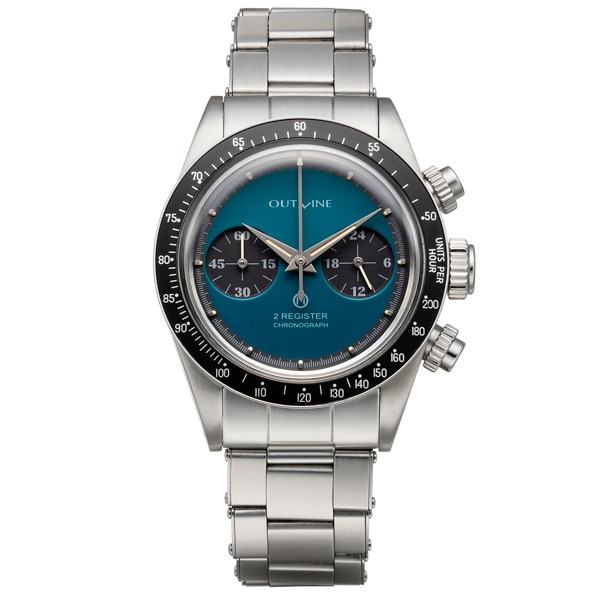 OUTLINE アウトライン×チックタック 2レジスタークロノ YK20232-3BL ブルーグリーン チックタック専売モデル クォーツ