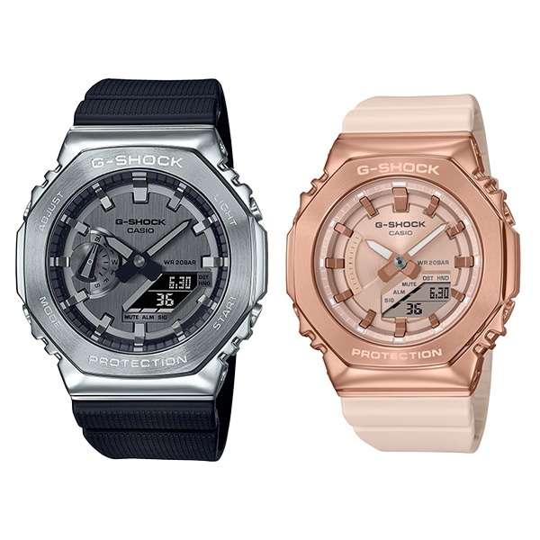 G-SHOCK ペアウォッチ オクタゴン GM-2100-1AJF/GM-S2100PG-4AJF クォーツ EC限定セット