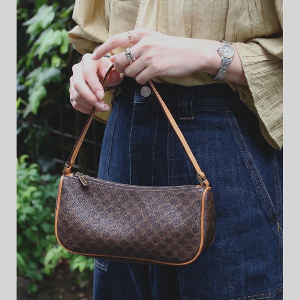 CELINE セリーヌ マカダム ショルダーバッグ 中古