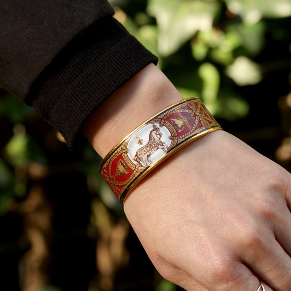 HERMES ヴィンテージ エルメス エマイユGM バングル 中古