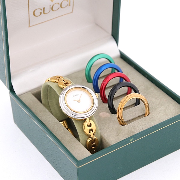 GUCCI ヴィンテージ グッチ チェンジベゼル 11/22.2 クォーツ 中古 レディース 1990年代