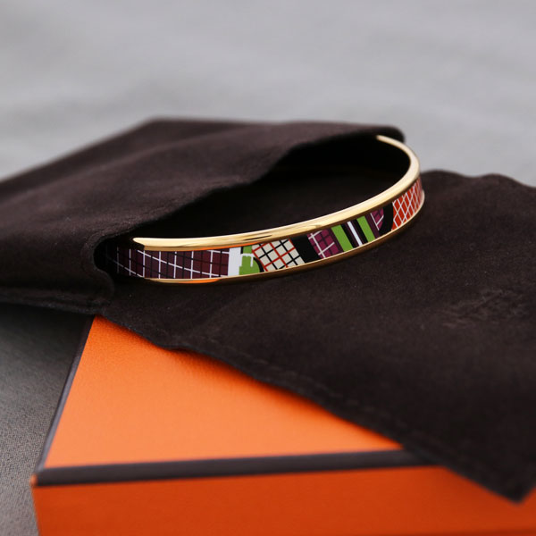 HERMES ヴィンテージ エルメス エマイユPM バングル ゴールド 中古