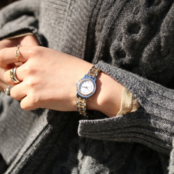 HERMES - 仕上済 - ヴィンテージ エルメス クリッパー ホワイトダイヤル CL4.220 クォーツ 中古 2000年代