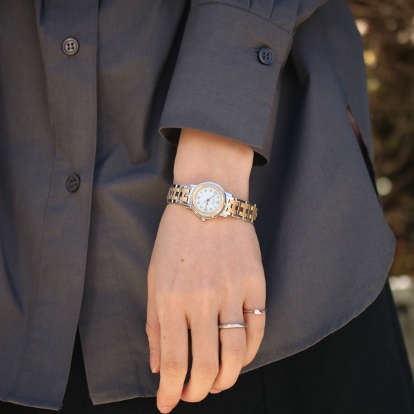 HERMES - 仕上済 - ヴィンテージ エルメス クリッパー ホワイトダイヤル CL4.220 クォーツ 中古 2000年代