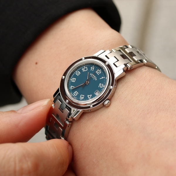 HERMES - 仕上済 - ヴィンテージ エルメス クリッパー インディゴダイヤル クォーツ 中古 2000年代