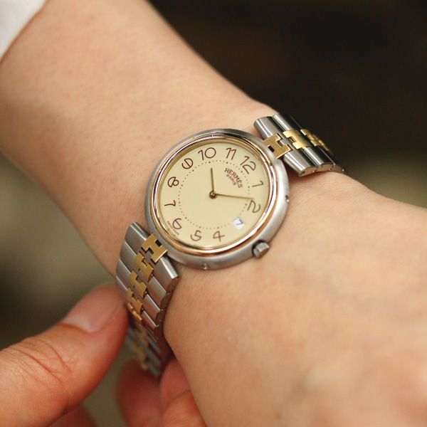 HERMES - 仕上済 - ヴィンテージ エルメス プロフィール クォーツ 中古 レディース 1990年代