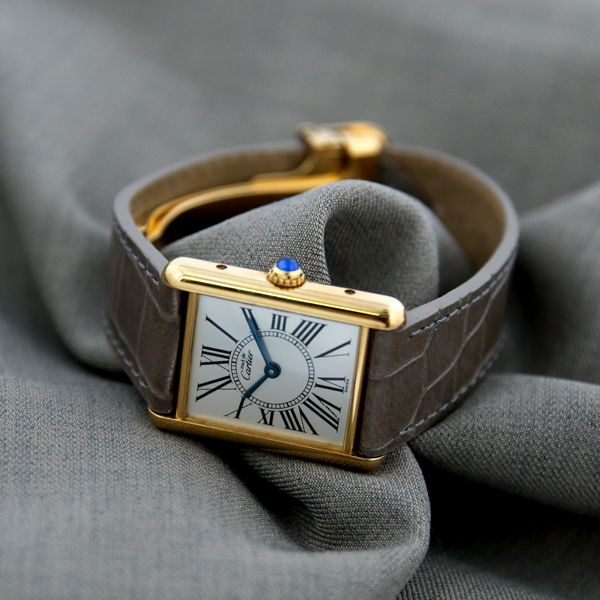 CARTIER ヴィンテージ カルティエ マストタンクLM W1005654 オパラン Dバックル 中古 レディース クォーツ 1990年代
