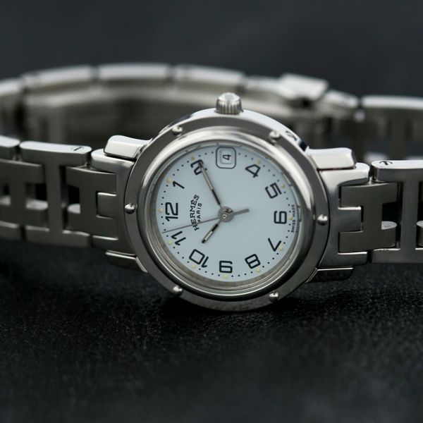 HERMES - 仕上済 - ヴィンテージ エルメス クリッパー ホワイトダイヤル CL4.210 クォーツ 中古 2000年代
