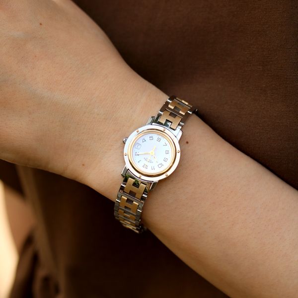 HERMES - 仕上済 - ヴィンテージ エルメス クリッパー ホワイトダイヤル CL4.220 クォーツ 中古 2000年代