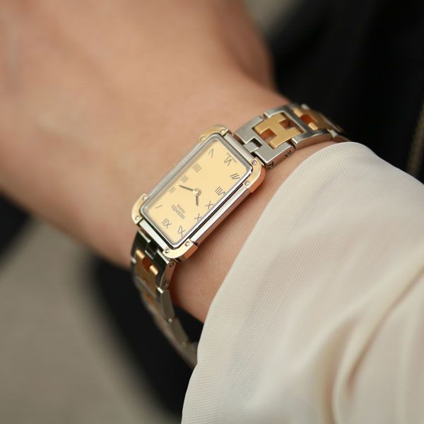HERMES - 仕上済 - ヴィンテージ エルメス クロアジュール CR1.220 GP/SS クォーツ 中古 レディース 2000年代