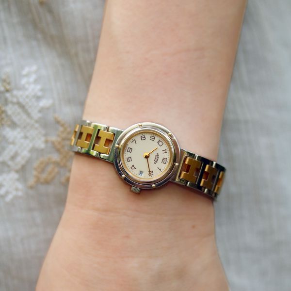 ✨HERMES✨エルメス✨クォーツ✨ホワイトゴールド文字盤✨ヴィンテージ✨腕時計 VINTAGE/HERMES【VINTAGE】 - チックタックオンラインストア