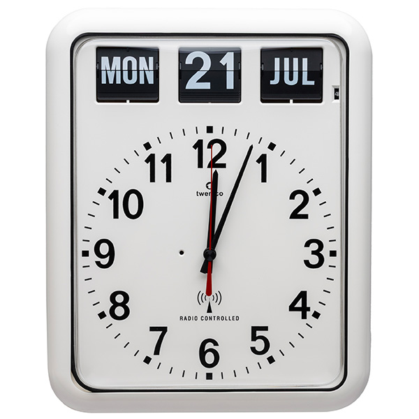 Twemco トゥエンコ  ラジオコントロールカレンダークロック 電波壁掛け時計 RC12A ホワイト