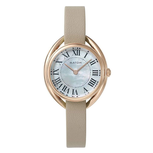 MATOW Shiki 白亜 ラウンド / ローズゴールド ローマン mw001006gryrg ソーラー レディース
