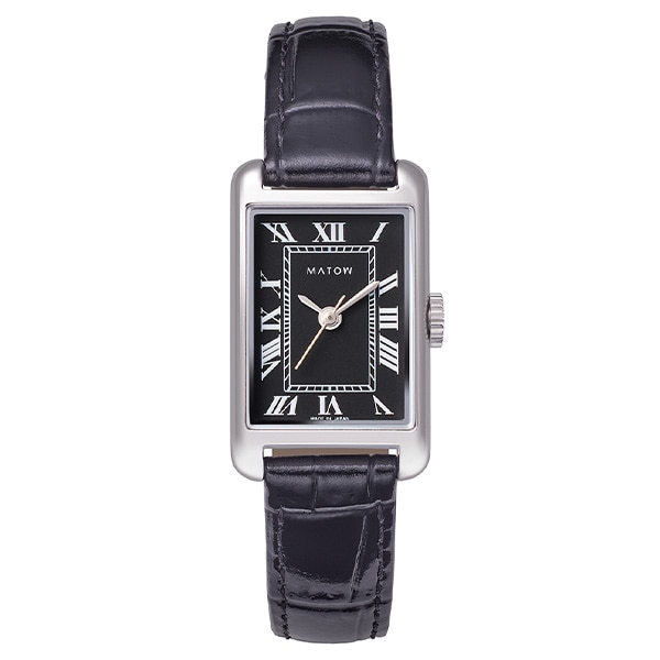 MATOW マトウ Tsuki 朧月 -おぼろづき- / スクエア ノアール シルバーメッシュ クォーツ レディース