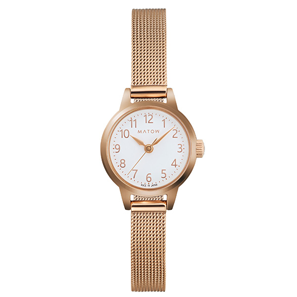MATOW Tsuki Collection 清月 / メッシュ ラウンド ローズゴールド mw005006 クォーツ レディース