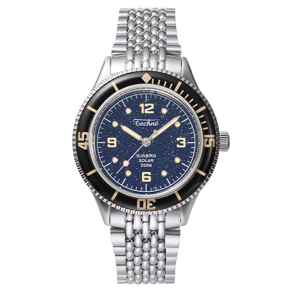 Techne テクネ マリーンオフショア ソーラー アベンチュリン ブラックベゼル 5ライスブレス 3H TE-001-6JB  メンズ