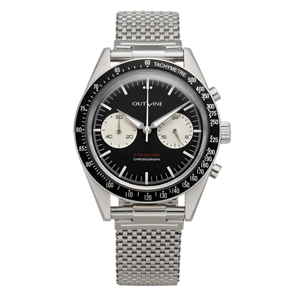 OUTLINE 2レジスタークロノ シリーズII YK20241-1BBIV 逆パンダ×ブラックベゼル クォーツ