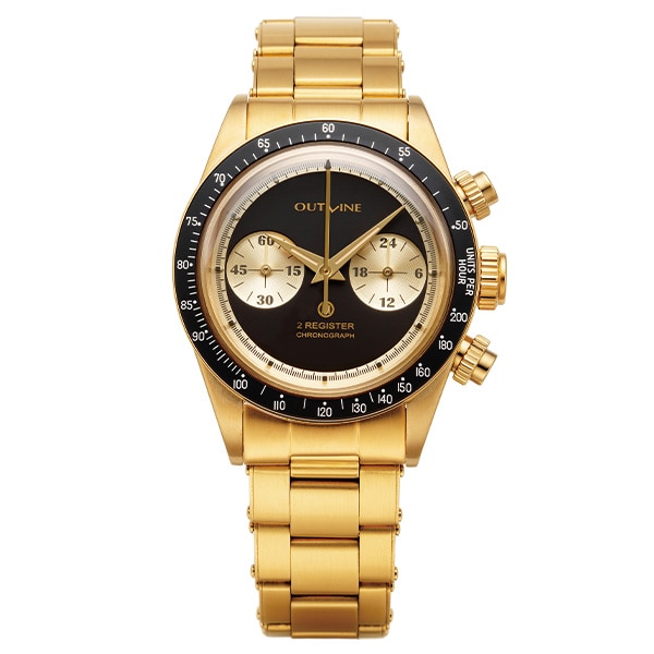 OUTLINE×TiCTAC チックタック40周年記念コラボレーション 2レジスタークロノ シリーズⅠ メタルブレス YK20253-JPSGB メカ・クォーツ メンズ