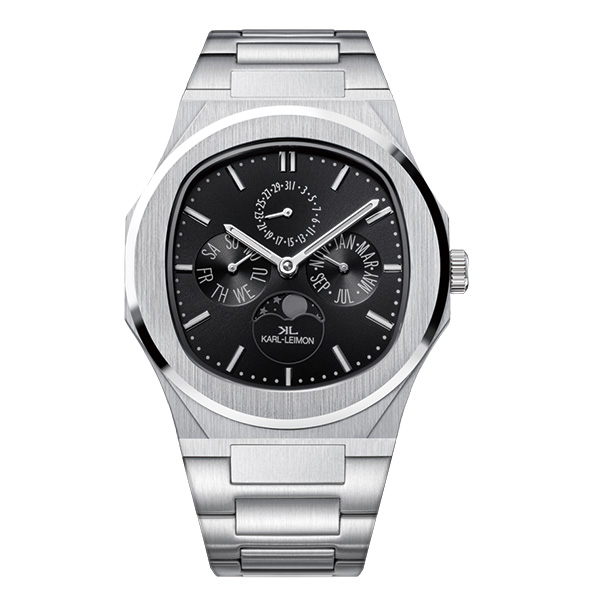 KARL- LEIMON マジェスティ ムーンフェイズ M1BK01 クォーツ メンズ