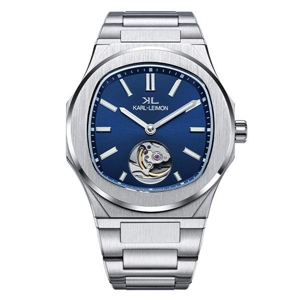 KARL- LEIMON マジェスティ オープンハート ブルー MOBL01 自動巻 メンズ