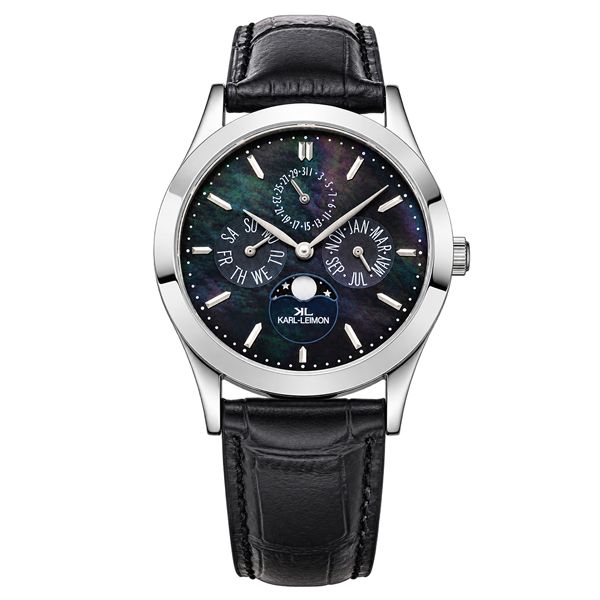 KARL- LEIMON カルレイモン CPBK02L クラシックパイオニア ブラックパールダイアル クォーツ メンズ 100本限定