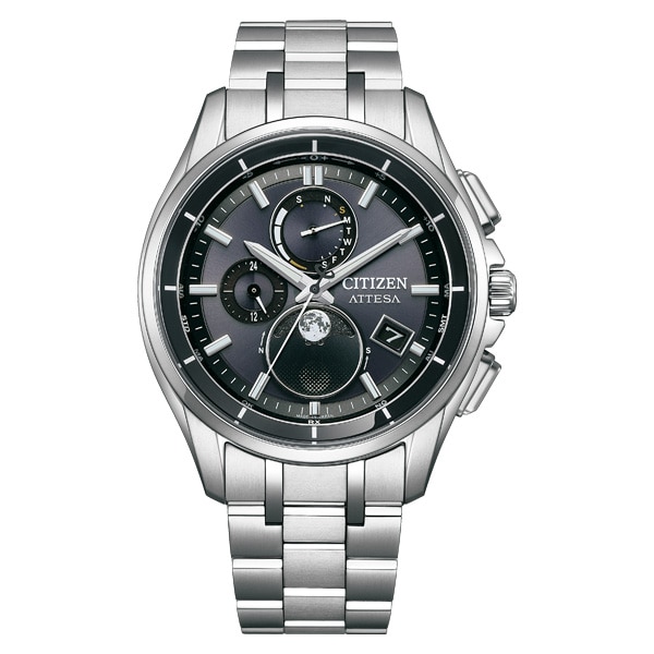 ATTESA 光発電エコ・ドライブ電波時計 ダイレクトフライト ムーンフェイズ BY1001-66E メンズ