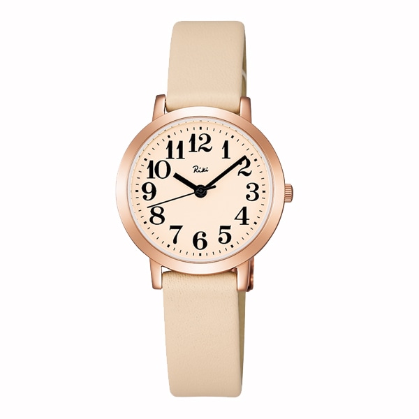 RIKI AKQK410 3針モデル クォーツ レディース ベージュ