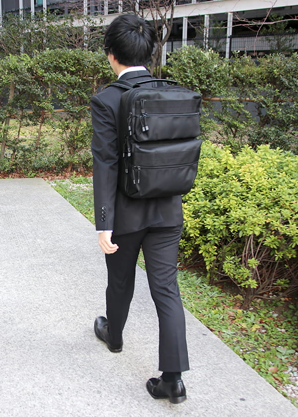 交換無料！ aso B4S backpack 持続可能なビジネススタイル ビジネスバッグ リュック メンズ SDGs リサイクル素材 ナイロン 16インチ A4 ブラック bs-e193-bl