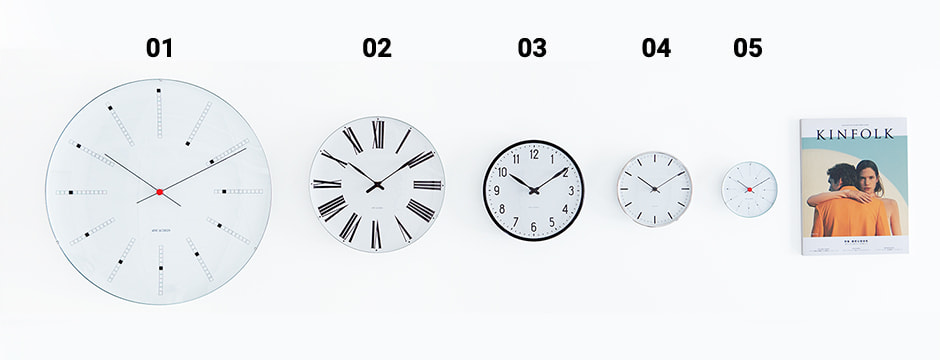 壁掛け時計のサイズ比較