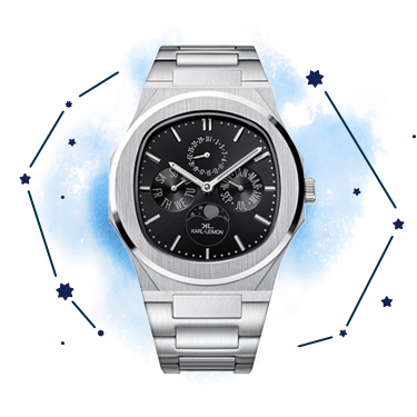 《KARL- LEIMON》マジェスティ ムーンフェイズ M1BK01 クォーツ メンズ