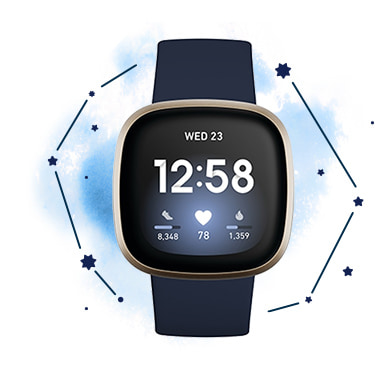 【Fitbit】 Versa3 FB511GLNV フィットネス GPS搭載スマートウォッチ ネイビー