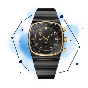 《Brew Watch Co.》Metric - Black & Gold Carbon 36mm×41.5mm MTRC-CARBN メカクォーツ メンズ