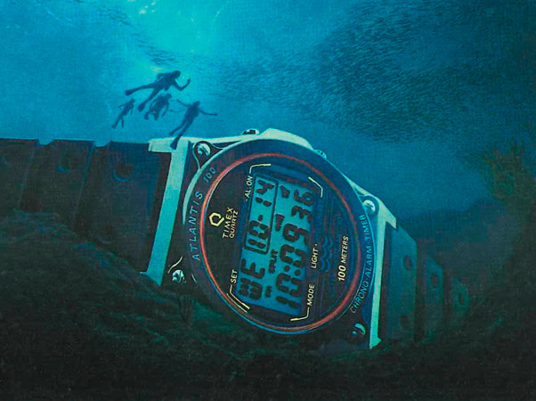 1980年代半ばに誕生し、当時のデジタルウォッチには珍しい100m防水の復刻版。